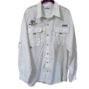 Columbia PFG Big Hole River Montana Fishing Shirt White XL Vented Omni Shade